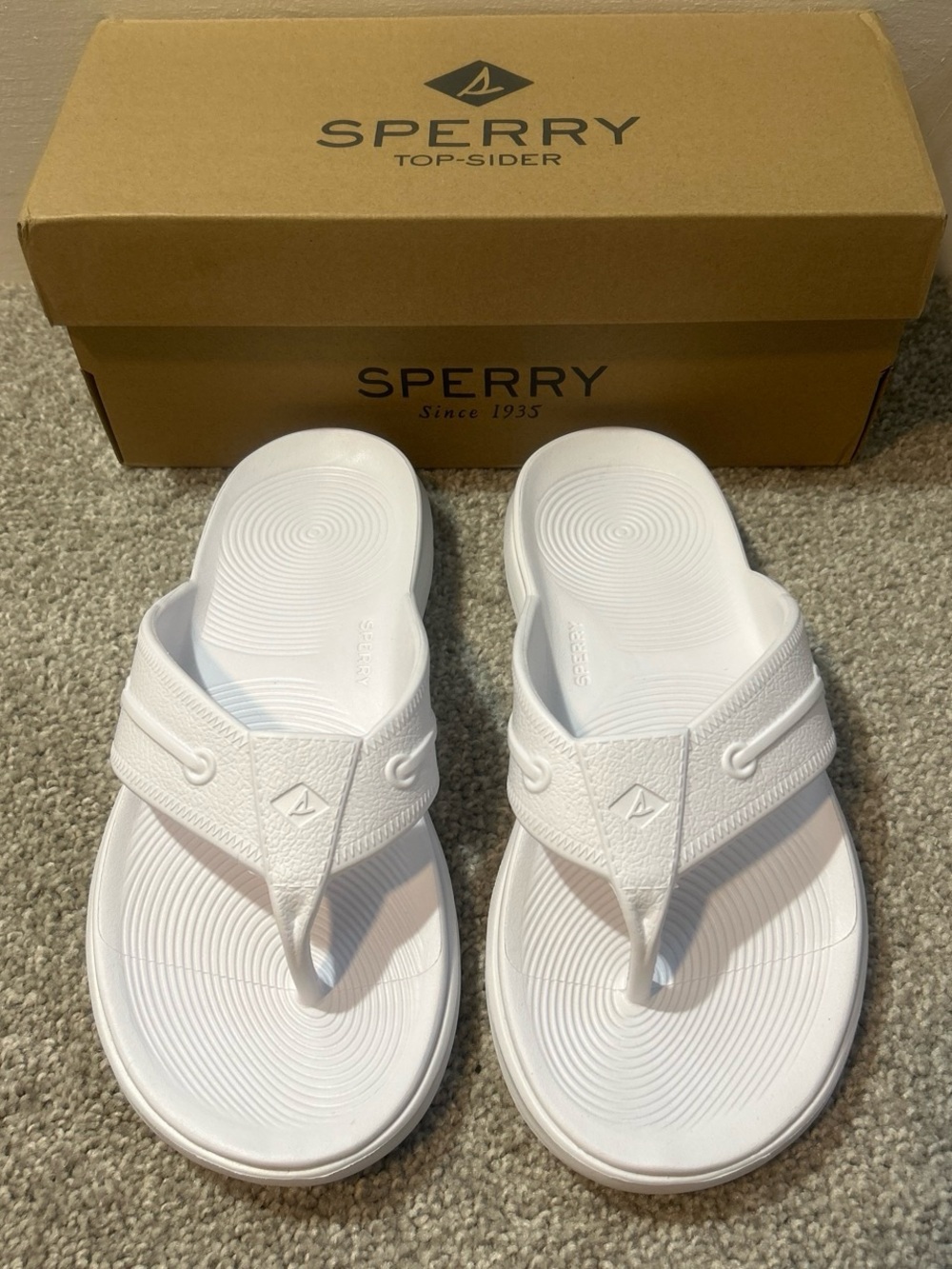 Sperry Windward Float Thong Sandals in White